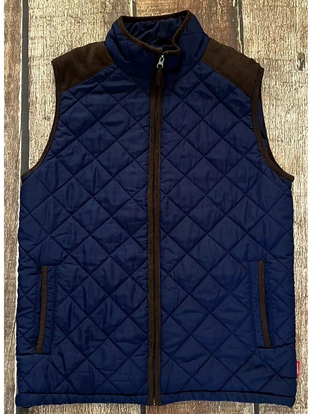 COLEMAN DIAMOND QUILTED Navy Blue Western Cowboy Ranch Vest Jacket Mens Medium